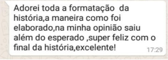 Depoimento de cliente no WhatsApp