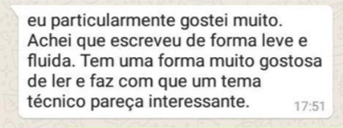 Depoimento de cliente no WhatsApp